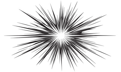 Obraz premium Explosive starburst shape icon set, dynamic energy, radial burst, flat style vector.