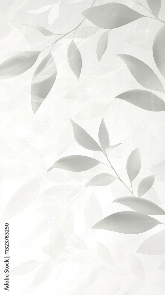 Poster botanical serenity: delicate branches with leaves in soft, muted tones create a calming and elegant 