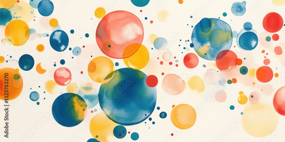 Poster abstract bubbles of color: an artistic display of colorful, translucent bubbles floating against a s