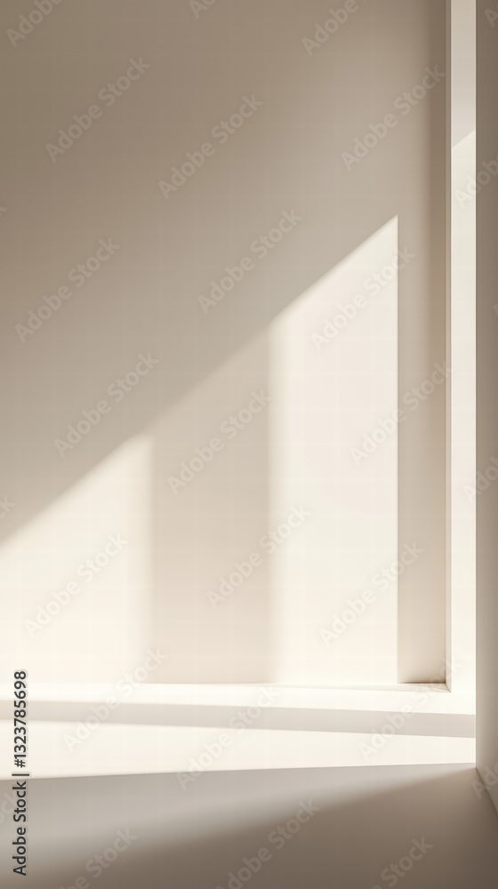 Aufkleber abstract architectural shadow: a starkly minimalist photograph showcases a play of light and shadow 