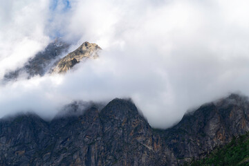 mountain landscape with clouds