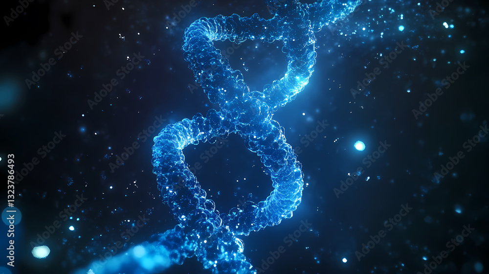 Poster 3d rendering of dna double helix structure