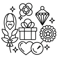 Fototapeta premium Mother's Day vector illustration icon elements symbols