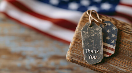 Military Dog Tags Engraved with Thank You for Veterans Day