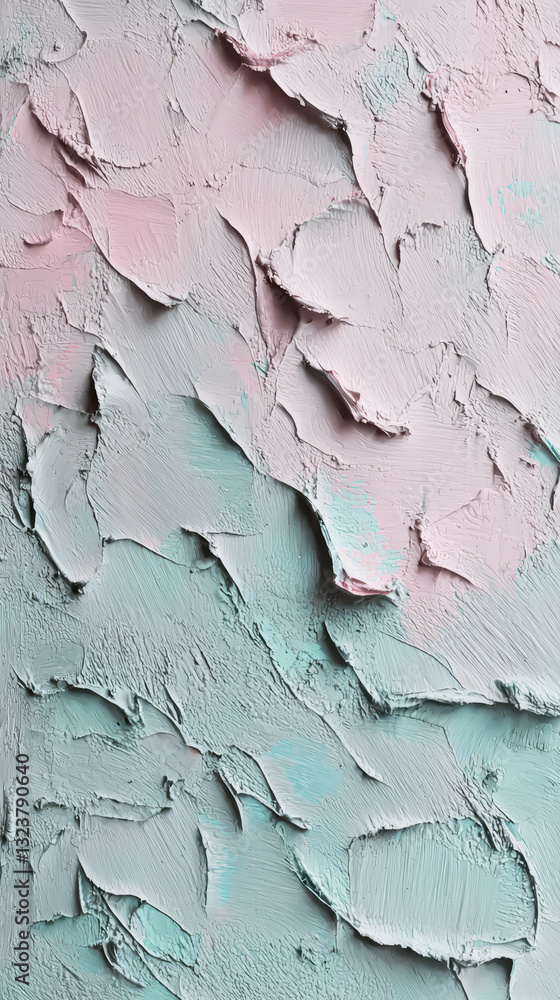 Poster textured abstraction in pastel: a close-up shot of a textured abstract artwork showcasing the captiv