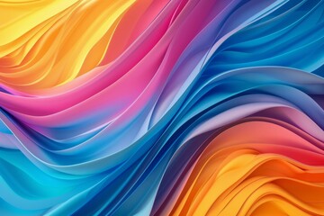 Vivid abstract waves of color. AI generated