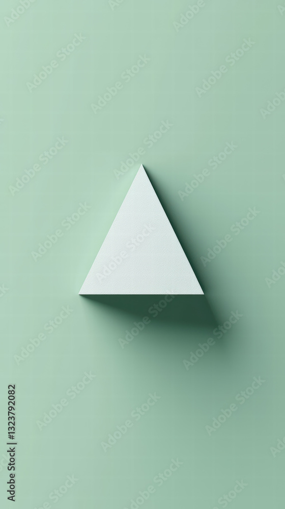 Poster minimalist triangle: a simple, elegant triangle, perfectly centered against a solid background, repr