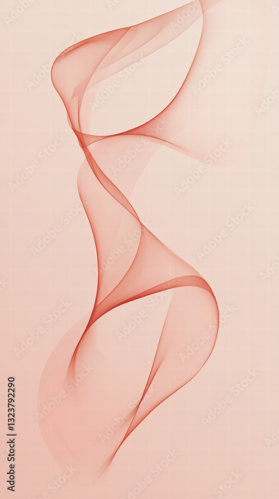 Aufkleber abstract ribbon: a flowing, abstract ribbon of delicate lines and soft color, creating a sense of el