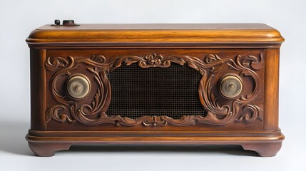 Vintage antique retro old radio on a background, perfect for nostalgic and retro design themes