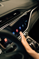Automatic transmission and a woman's hand