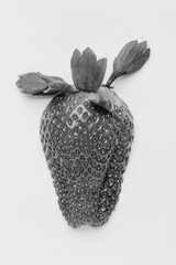 fresh whole and sliced juicy red strawberry on white background