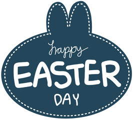 부활절 이스터에그 남색 토끼 캘리그라피(happy easter day navy rabbit caligraphy) © 세영 이