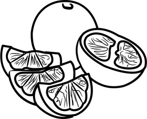 fresh juice orange slice coloring page