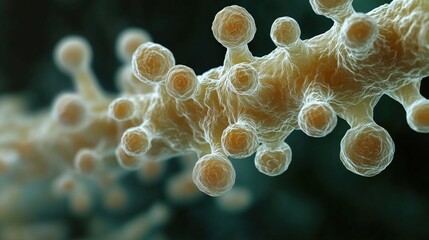 Microscopic view of candida albicans, a fungus that causes infections like oral thrush and vaginal yeast infections. Ai generated