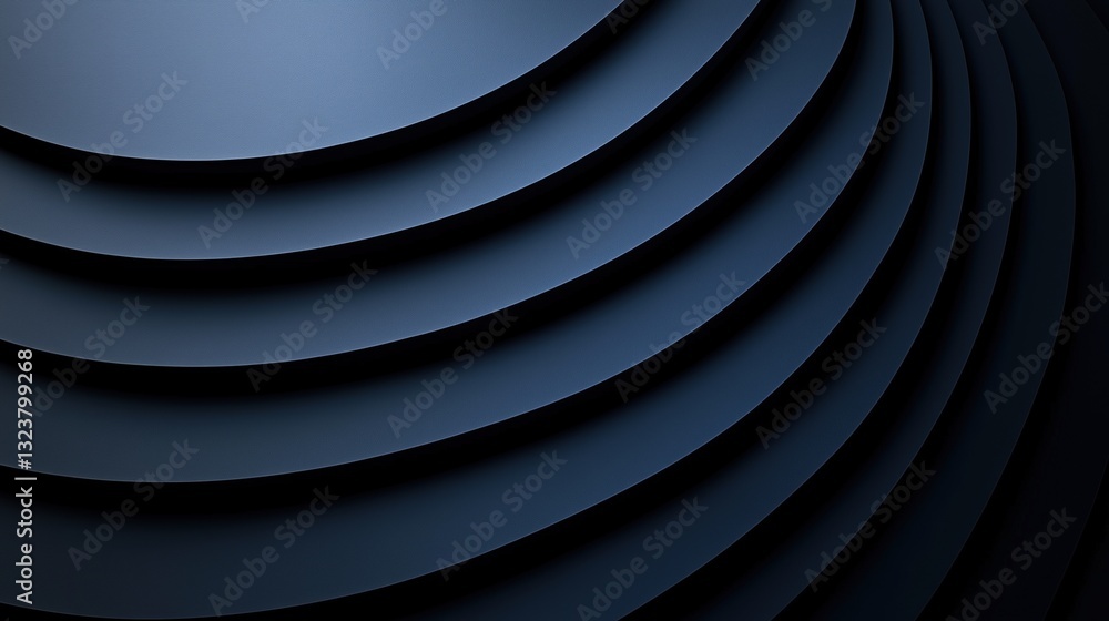 Aufkleber smooth, dark blue curved lines overlap, creating a sense of depth and dimension. ai generated
