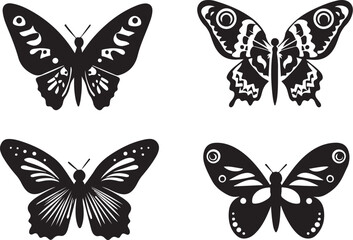 Elegant Butterfly Silhouettes Vector Bundle