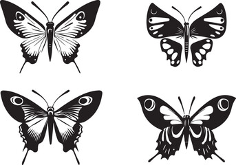 Elegant Butterfly Silhouettes Vector Bundle