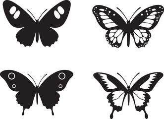 Elegant Butterfly Silhouettes Vector Bundle
