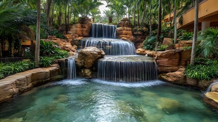 Naklejka premium A photo of a tropical rainforest with exotic foliage