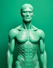 Green Human Model, Medical 3D Illustration