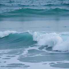 Obraz premium Rough turbulent waves on an agitated sea surface Texture