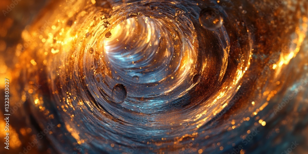 Aufkleber celestial vortex: a mesmerizing abstract artwork captures a swirling vortex of celestial energy, wit