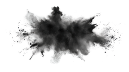 grey color powder pulver explosion isolated on white background