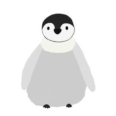 皇帝ペンギンの赤ちゃん　手書きのイラスト　クリップアート　png