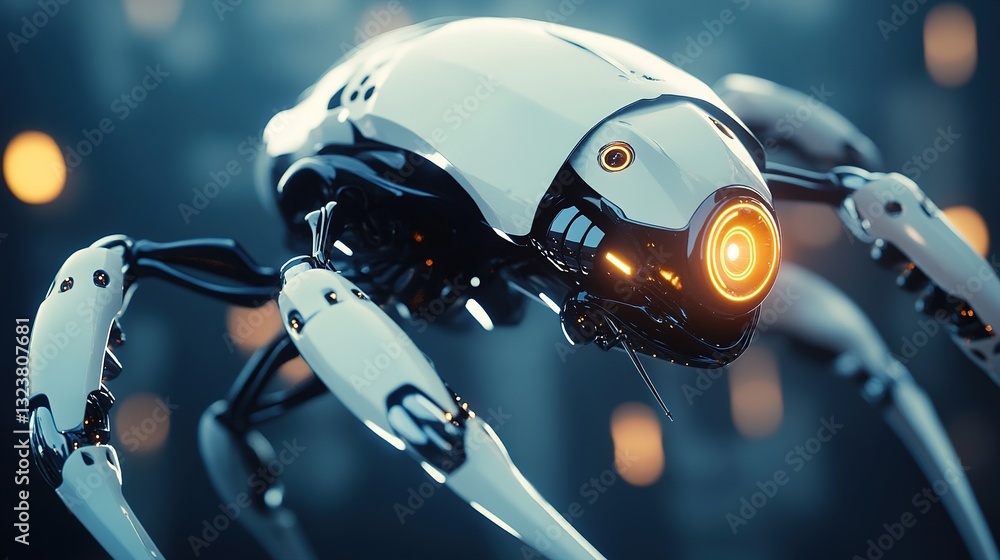 Poster a futuristic robotic system designed based on insect movement for automation.