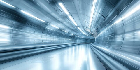 Obraz premium Futuristic High-Speed Tunnel for Modern Transportation and Rapid Transit