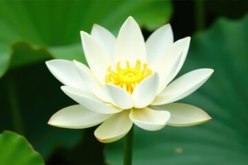 White lotus flower isolated on white background, pure, nature