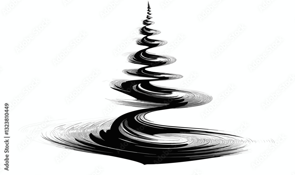 Poster abstract spiral pattern with dynamic swirls - flat icons set vector.