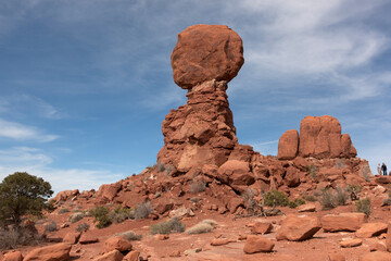 Fototapeta premium USA Arches National Park on a cloudy spring day
