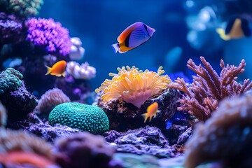 Fototapeta premium A photo of a vivid coral reef in turquoise waters