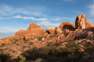 Fototapeta premium USA Arches National Park on a cloudy spring day
