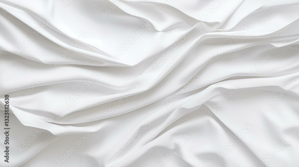 Aufkleber smooth white fabric background with subtle folds, perfect for texture design and creative projects.