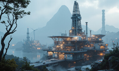 Obraz premium Abstract flowing lines that look like they are painted in watercolors, with blended hues of turquoise, peach, and violet. These