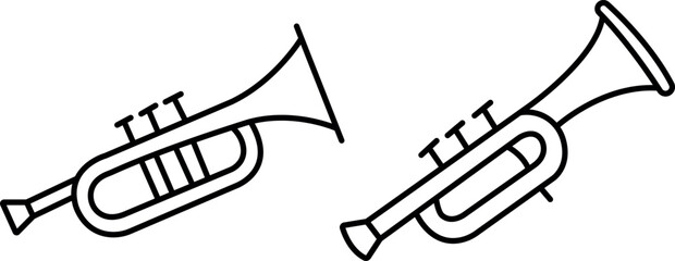 "Trumpet Icon - Thin Line Outline Vector" © SM