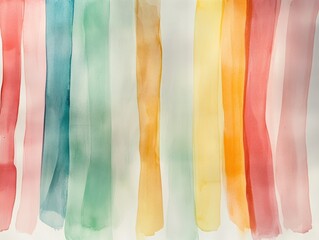 Naklejka premium Colorful Brushstrokes: A captivating display of vibrant brushstrokes in a rainbow of colors, arranged vertically to create a sense of movement and artistic expression.
