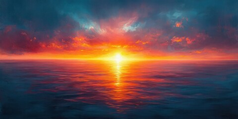 Radiant Sunrise Awakening New Day Over Serene Horizon