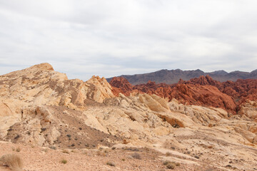 USA Nevada Valley of Fire on a cloudy spring day