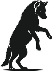 vector illustration of a black hyena