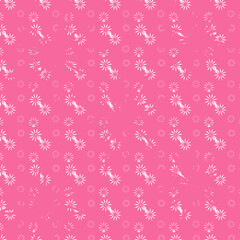 Seamless floral pattern whith white flowers and yellow background