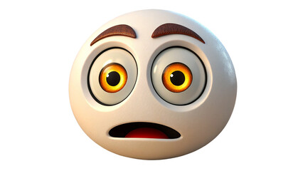 Fototapeta premium 3D Large Eyes Surprised Emoji Icon on White Background