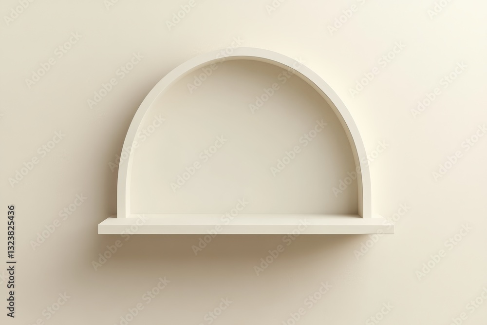 Aufkleber modern minimalist cream arch shelf empty product display niche interior design element