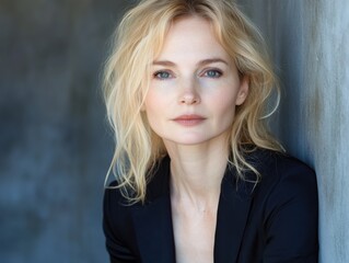 Naklejka premium Portrait of a young woman, looking confident and serene