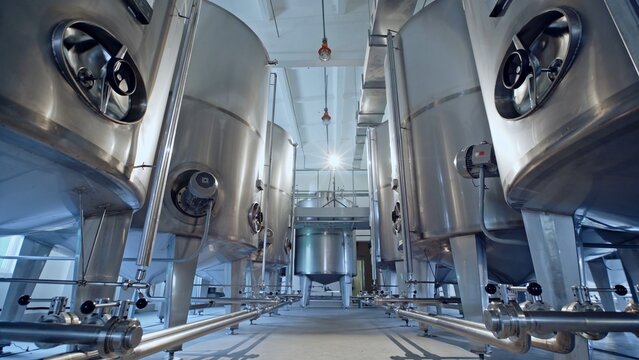 A stateoftheart Modern Industrial Brewing Facility utilizing advanced Stainless Steel Tanks