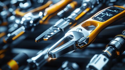Fototapeta premium Robotic Grippers, Factory Floor, Closeup, Automation, Industrial