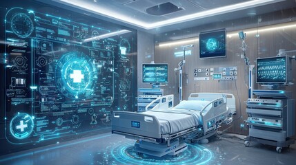 Innovative smart hospital hvac system optimizing patient comfort with ai technology in high-tech healthcare environment