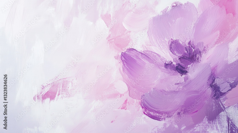 Poster soft floral brushstrokes in pastel colors create a delicate background for elegant design and text p